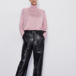 Dusty pink mock turtle neck